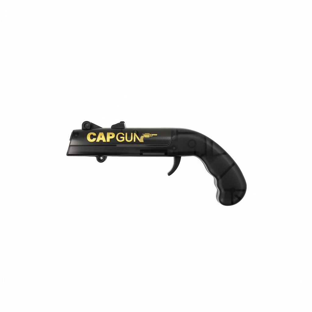 Cap Gun Black - White Background
